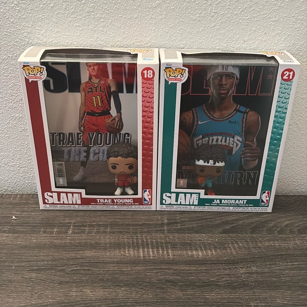 Trae Young and Ja Morant NBA Slam magazine Funko pops #18 and #21 - Picture 3 of 5